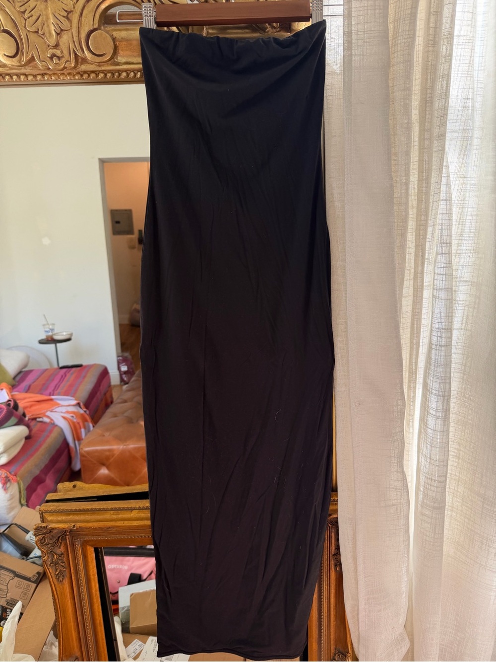 Skims Classic Black Tube Maxi Skirt - Women